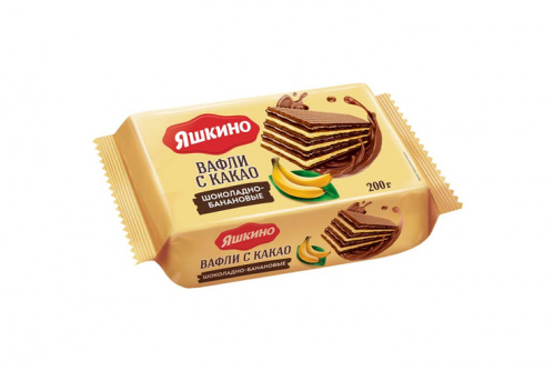  laquo;Яшкино raquo;, вафли с какао, шоколадно-банановые, 200 nbsp;г
