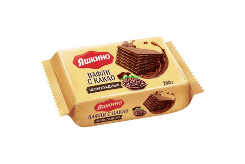  laquo;Яшкино raquo;, вафли с какао, шоколадные, 200 nbsp;г