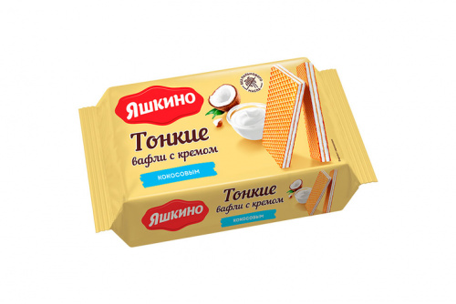  laquo;Яшкино raquo;, вафли тонкие с кокосовым кремом, 144 nbsp;г